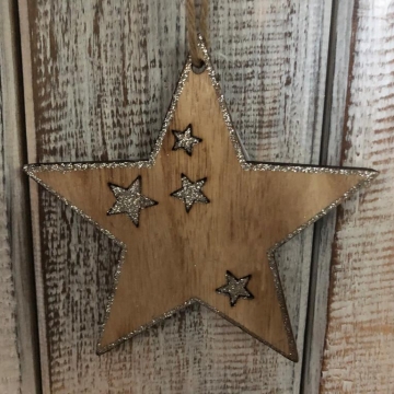 Dřevěná hvězda- závěs
