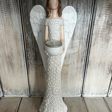 Anděl květované šaty - se svícnem