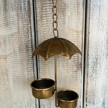 Kovový deštník na 2ks čajových svíček