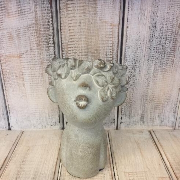 Květináč betonová hlava - malá