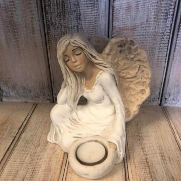 Sedící anděl - svícen