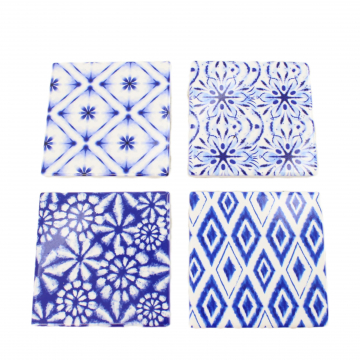 Set keramických tácků - modro/bílá