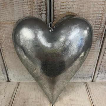 Srdce kovové stříbrné 3D