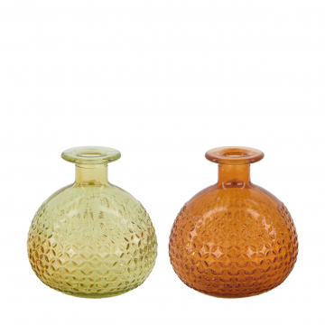 Vázy z recyklované skla - oranžová/žlutá